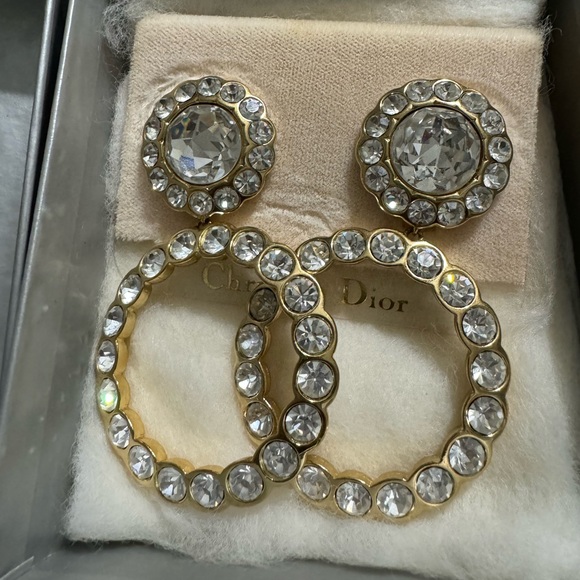 Vintage 80’s Christian Dior Doorknocker Earrings - Picture 1 of 3